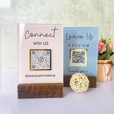 Acrylic Wood QR Stand